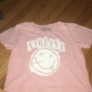 nirvana pink cropped t-shirt